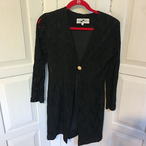 Sylvia Santos Jackets & Blazers - Vintage Sylvia Santos Black Lace Jacket